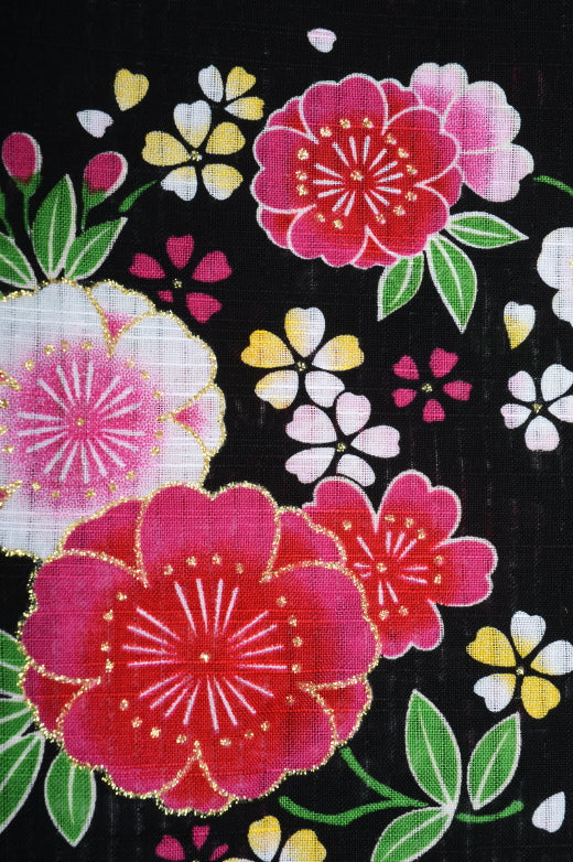 Girls yukata and obi belt set / GY #16 (5-6)