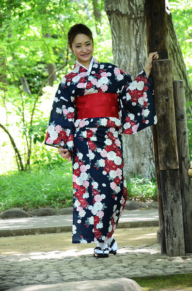 Japanese yukata kimono / D #110
