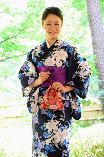 Japanese yukata kimono / D #141