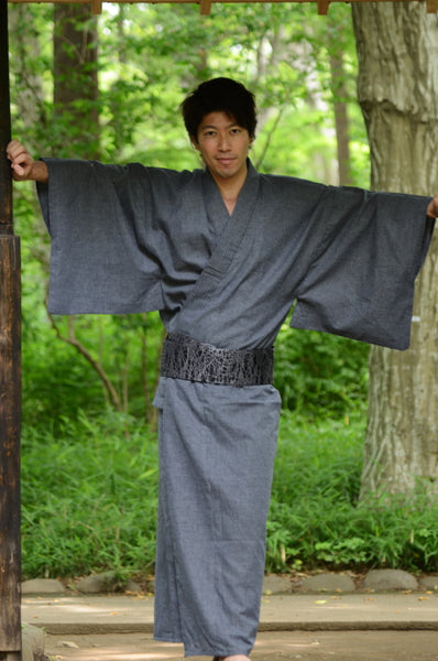 Men yukata kimono / ML #01 Black