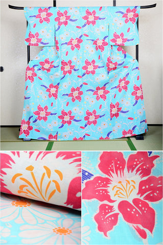 Japanese yukata kimono/ Plus size / P #150