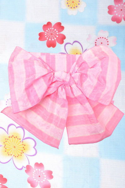 Girls yukata and obi belt set / GY #02 (7-8)