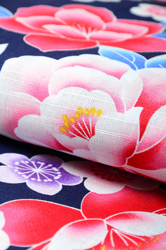 Girls yukata and obi belt set / GY #61 (11-12)