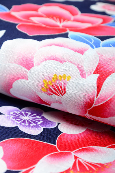 Girls yukata and obi belt set / GY #61 (11-12)