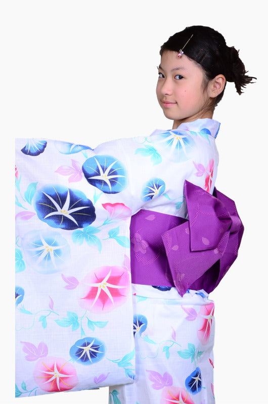 Girls yukata and obi belt set / GY #62 (11-12)