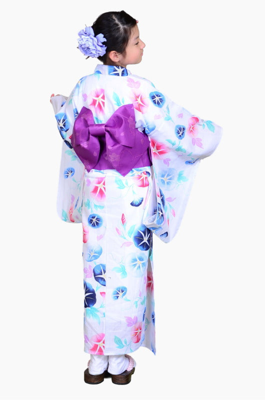 Girls yukata and obi belt set / GY #62 (11-12)