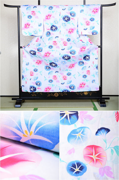 Girls yukata and obi belt set / GY #62 (13-14)