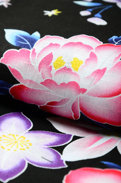 Girls yukata and obi belt set / GY #63 (11-12)