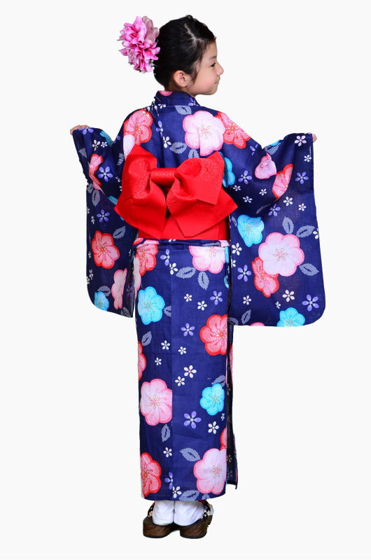 Girls yukata and obi belt set / GY #64 (13-14)