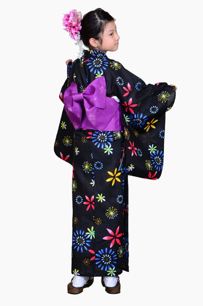 Girls yukata and obi belt set / GY #67 (11-12)
