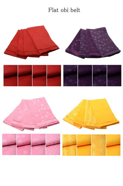Girls yukata and obi belt set / GY #68 (13-14)