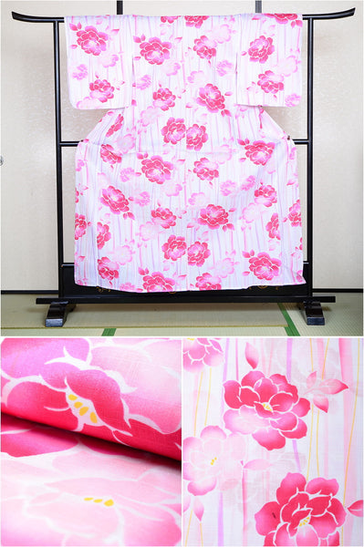 Girls yukata and obi belt set / GY #68 (13-14)
