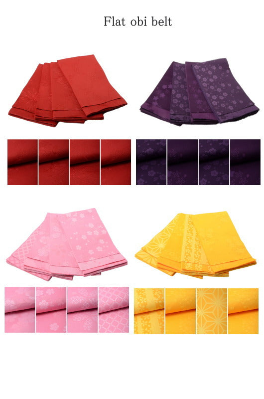 Girls yukata and obi belt set / GY #69 (13-14)