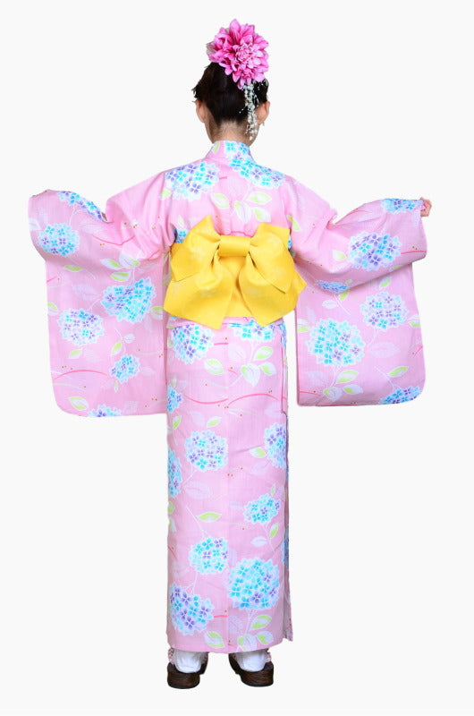 Girls yukata and obi belt set / GY #71 (13-14)