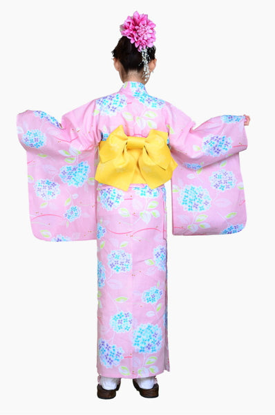 Girls yukata and obi belt set / GY #71 (13-14)
