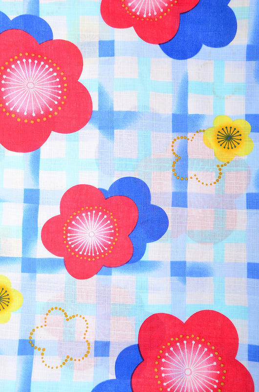 Girls yukata and obi belt set / GY #52 (9-10)