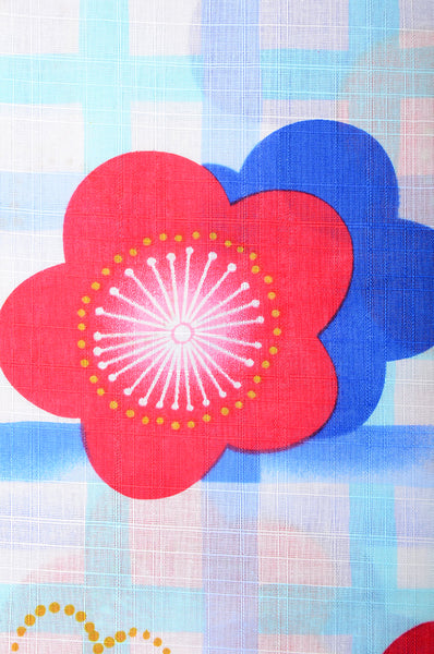 Girls yukata and obi belt set / GY #52 (7-8)