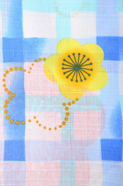 Girls yukata and obi belt set / GY #52 (9-10)