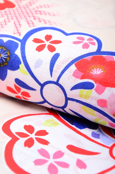 Girls yukata and obi belt set / GY #70 (13-14)