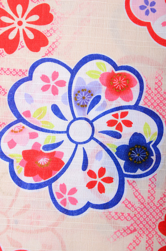 Girls yukata and obi belt set / GY #70 (13-14)