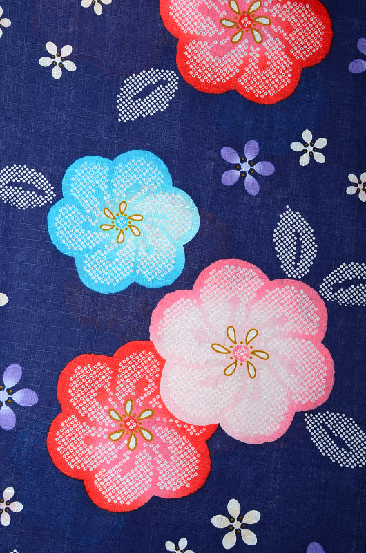 Girls yukata and obi belt set / GY #51 (9-10)