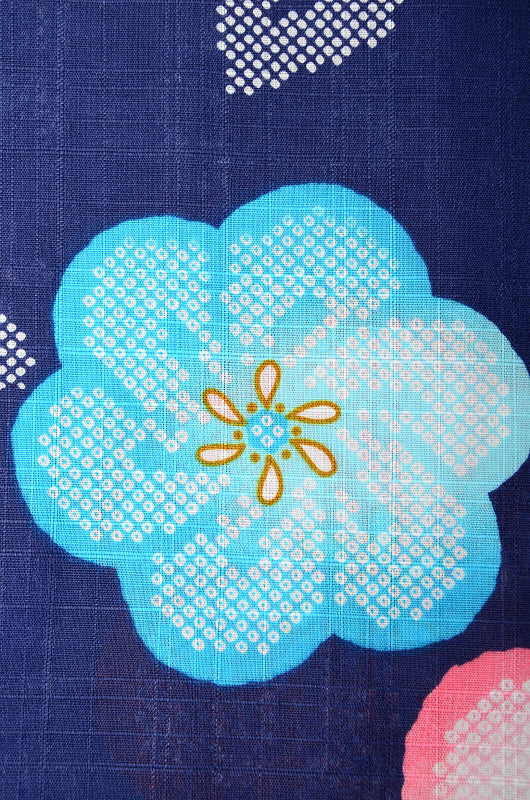 Girls yukata and obi belt set / GY #51 (9-10)