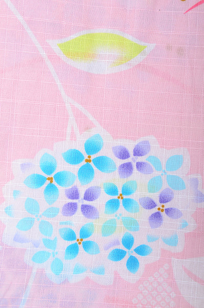 Girls yukata and obi belt set / GY #71 (13-14)