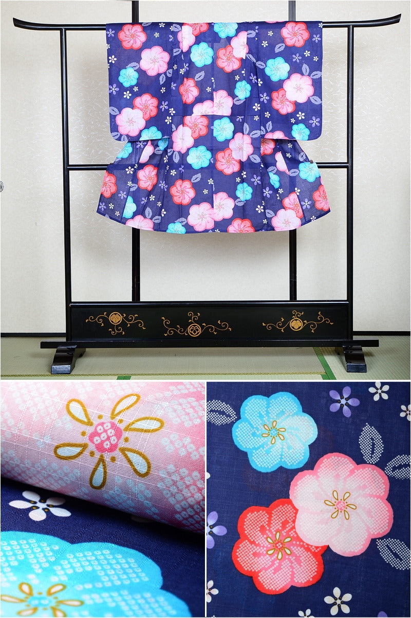 Girls yukata and obi belt set / GY #51 (5-6)
