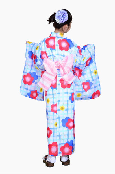 Girls yukata and obi belt set / GY #52 (5-6)