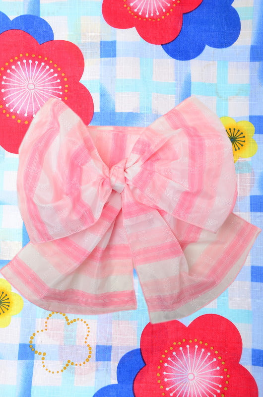 Girls yukata and obi belt set / GY #52 (3-4)