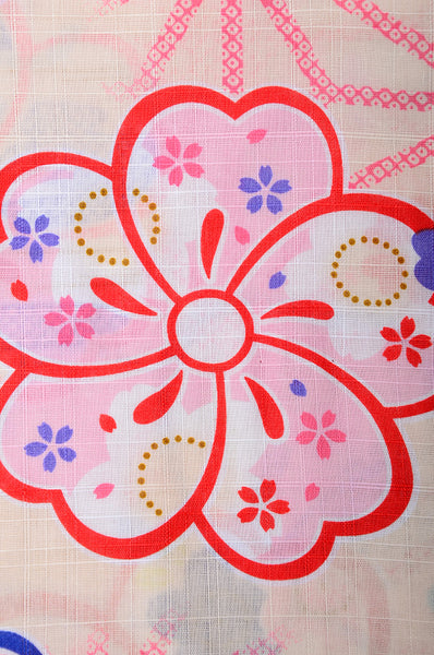 Girls yukata and obi belt set / GY #54 (3-4)