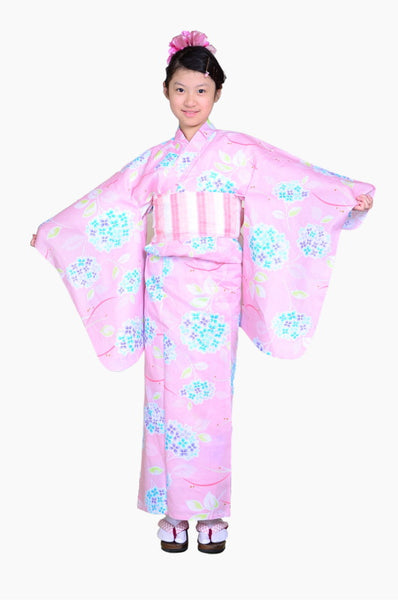Girls yukata and obi belt set / GY #55 (3-4)