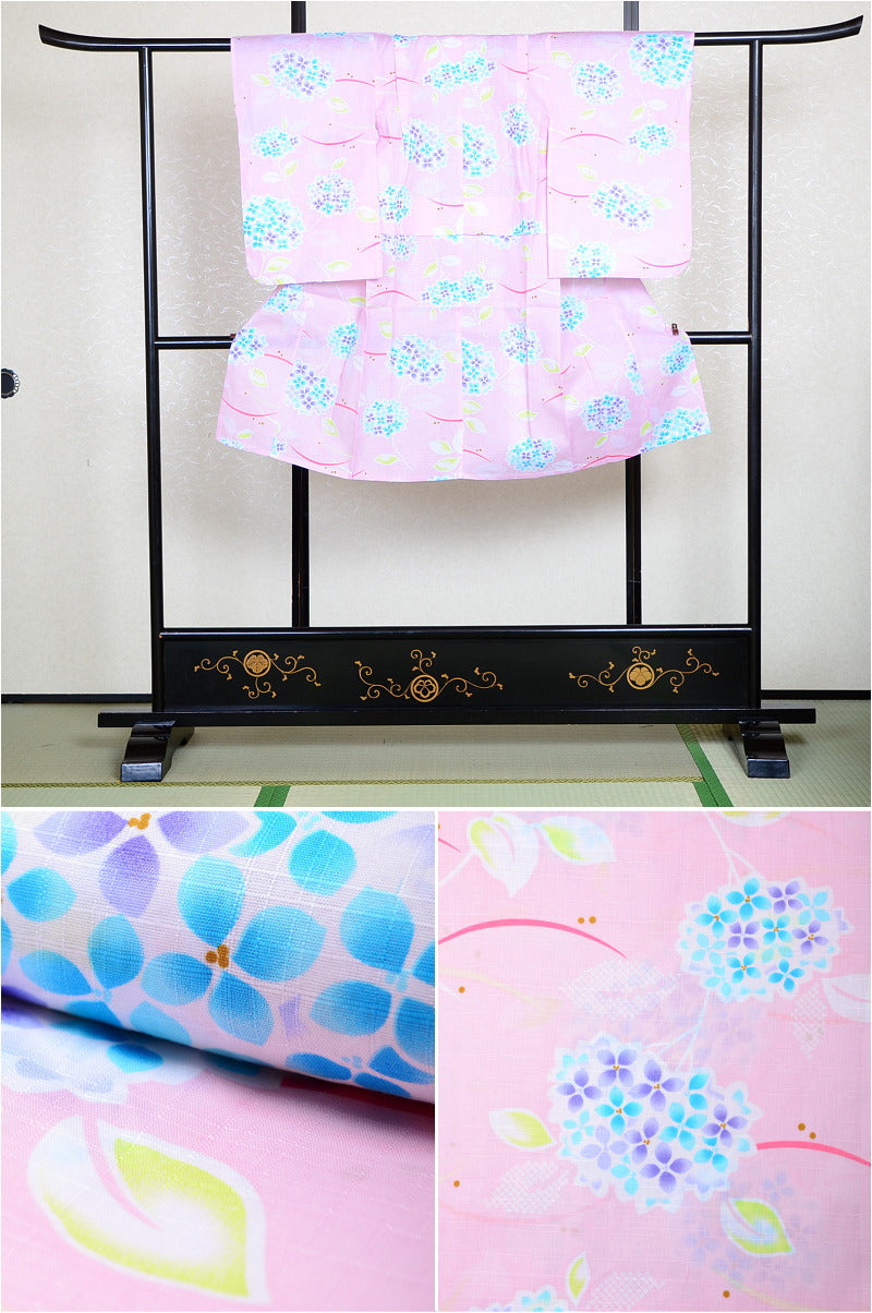 Girls yukata and obi belt set / GY #55 (3-4)