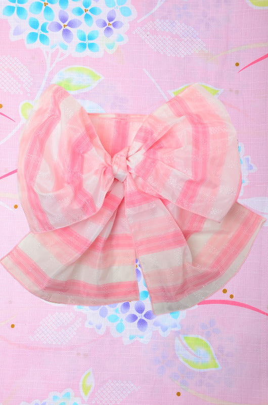 Girls yukata and obi belt set / GY #55 (3-4)