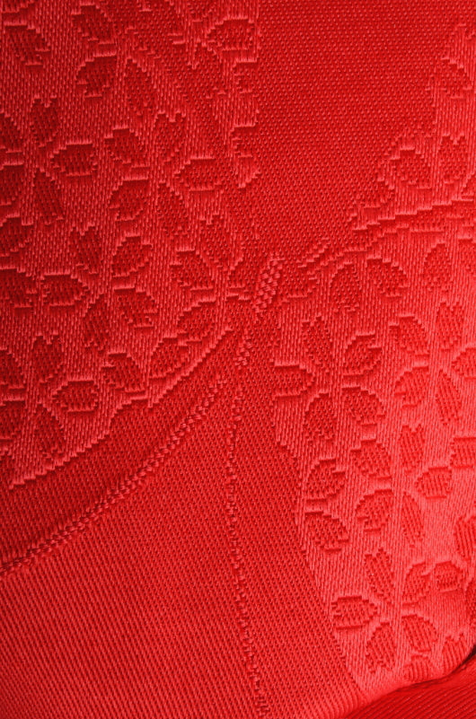 Pre-tied obi belt / Red Butterfly #02