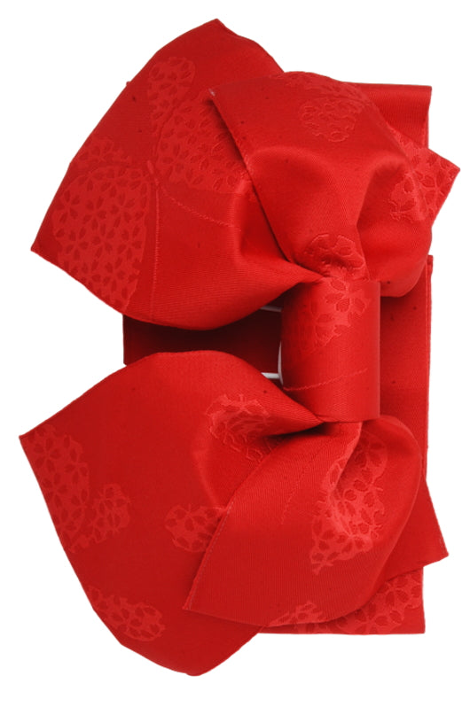 Pre-tied obi belt / Red Butterfly #02