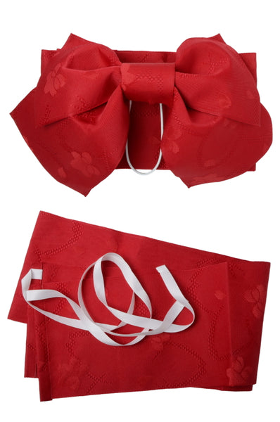 Pre-tied obi belt / Crimson #01