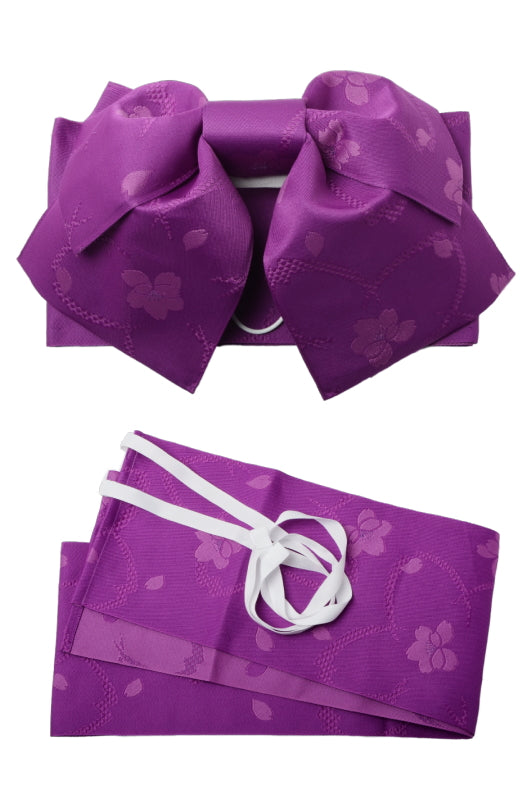 Pre-tied obi belt / Deep purple #07
