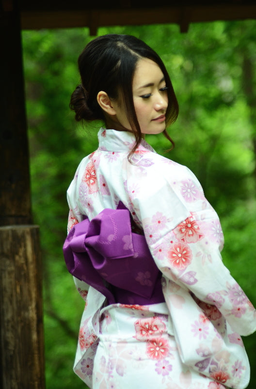 Flat obi belt : Pattern / Deep purple Group