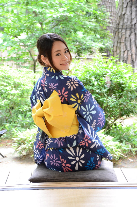 Flat obi belt : Pattern / Yellow Group