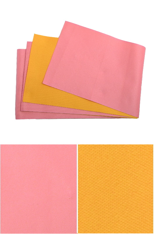 Flat obi belt : Plain / Pink and Yellow