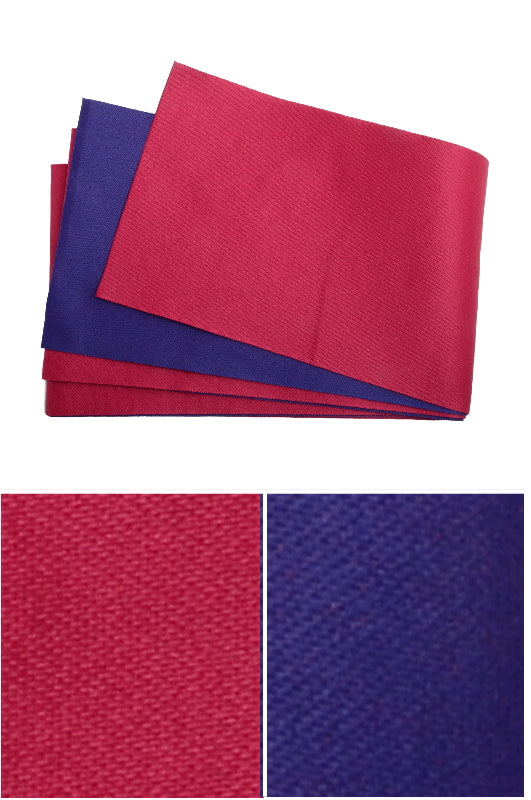 Flat obi belt : Plain / Crimson red and Dark blue