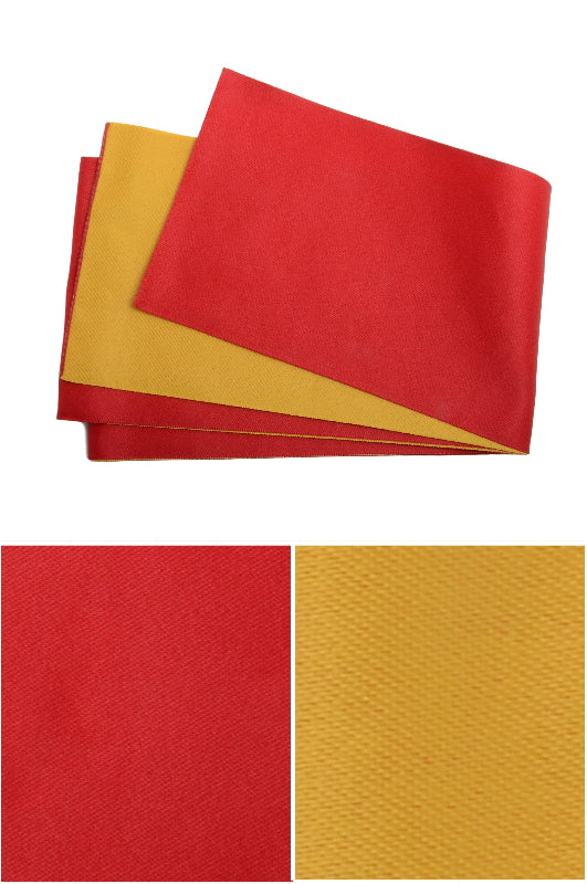 Flat obi belt : Plain / Red and Gold