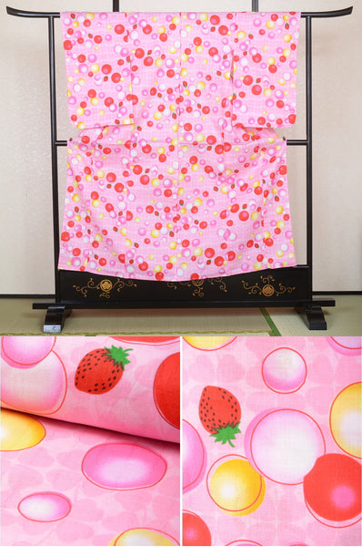 Girls yukata and obi belt set / GY #02 (11-12)