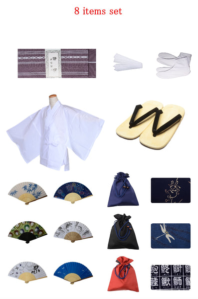 Men obi belt and Setta sandals set : Purple