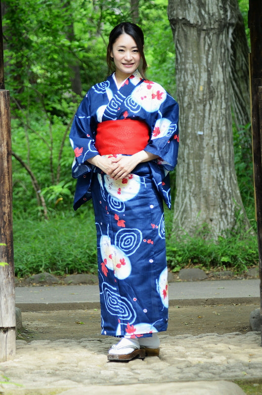 Japanese yukata kimono / D #073