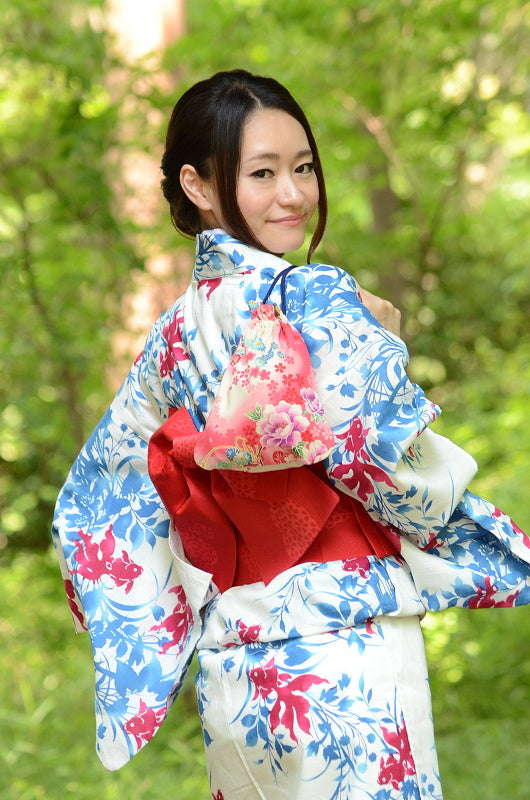 Japanese yukata kimono / D #098