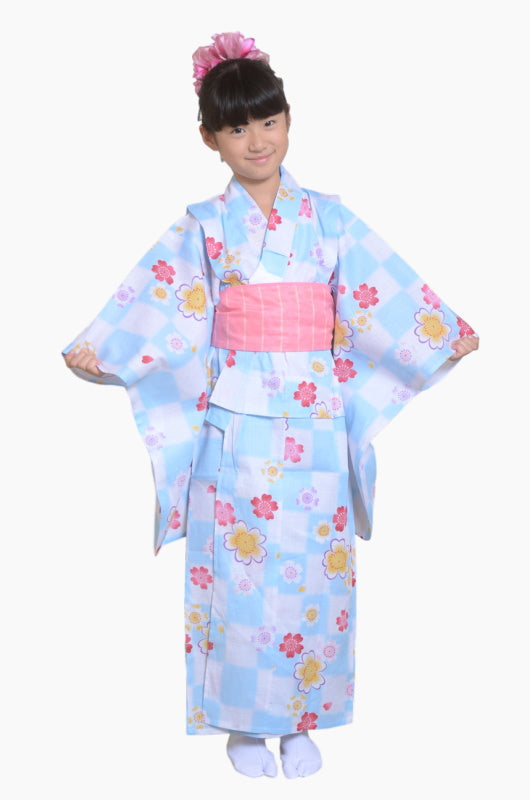 Girls yukata and obi belt set / GY #02 (3-4)