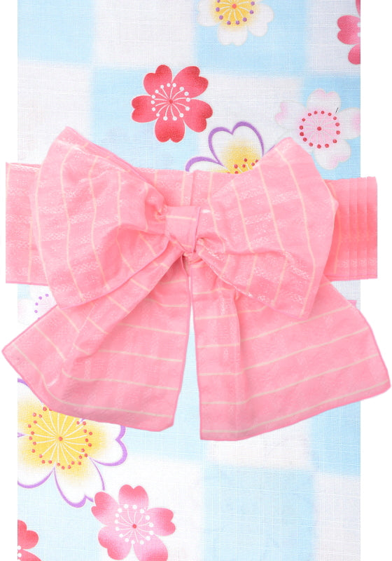 Girls yukata and obi belt set / GY #02 (3-4)