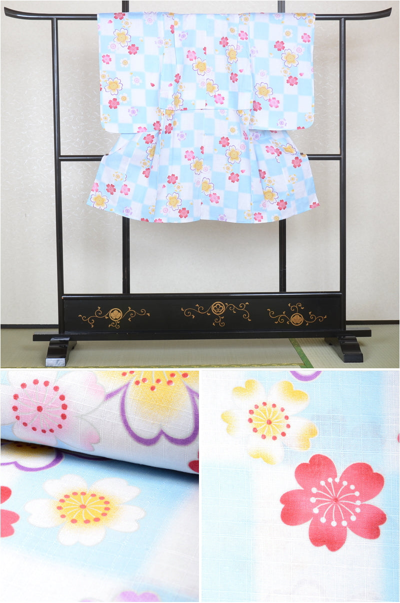 Girls yukata and obi belt set / GY #02 (3-4)